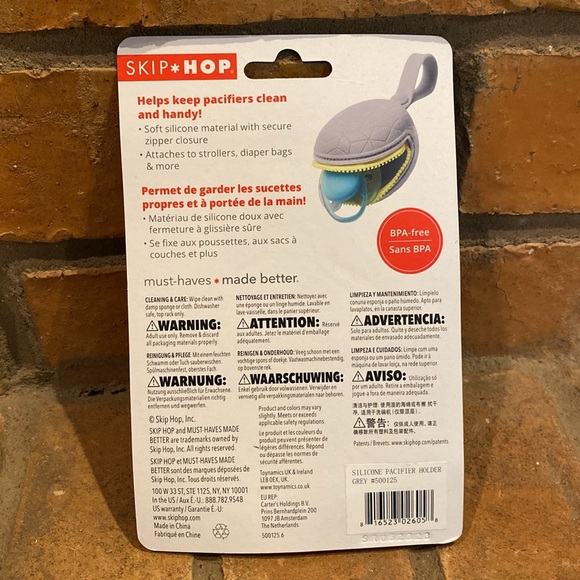 Skip*Hop Grab & Go Silicone Pacifier Holder - Gray - Picture 7 of 7